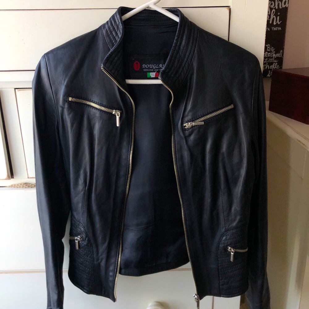Genuine leather black jacket